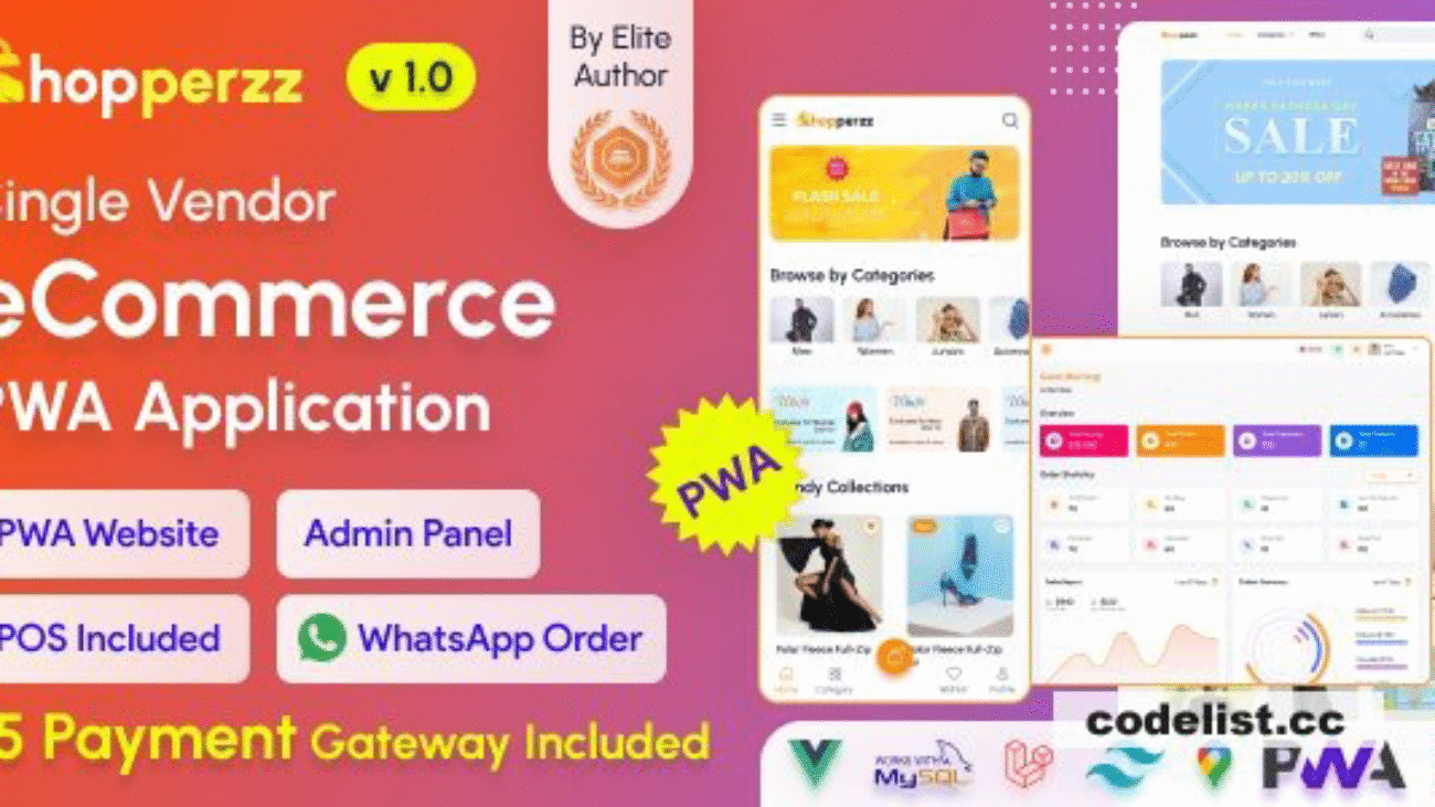 Shopperzz PWA eCommerce CMS with POS & WhatsApp Ordering - nulled